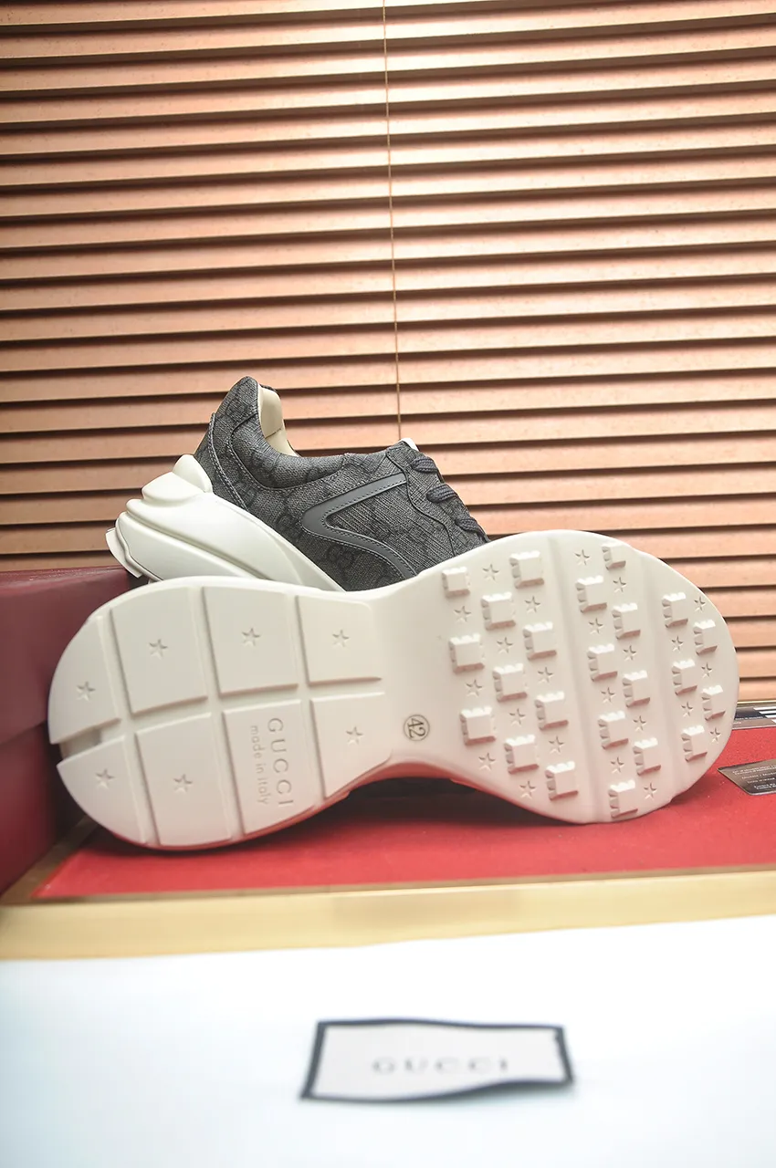Men's shoes 💰540💶【GUCCI】 (couple style) (the highest version of Gucci's popular dad shoes. 🚹🚹2023 counter sales simultaneously ,, the upper is made of imported cowhide, comfortable sheepskin lining, great foot feel, original lightweight shock-absorbing thickened foam outsole, simple color matching, versatile and handsome, code number: 35-40 for women, 38-45 for men (45 is customized and non-returnable) "Full set of packaging, card, certificate, cloth bag, handbag"